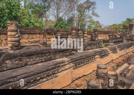 Das Antike Angkor Wat Ruins Panorama. Pre Rup Tempel. Spektakuläre Aussicht auf Ruinen des alten Gebäudes. Siem Reap, Kambodscha Stockfoto