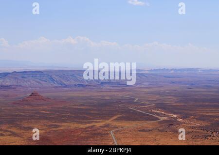 Arizona-Panorama von Moki Dugway, Muley Point zu übersehen.  Offener Raum. Vereinigte Staaten von Amerika Stockfoto