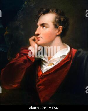 Lord Byron, Porträt nach Richard Westall, Öl auf Leinwand, 1813 Stockfoto