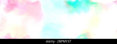Nahtlose abstrakte Aquarell Hintergrund mit Aquarell Farbe mit weißem Rauch, Türkis und blass türkis Farben und Raum für Text oder Bild Stockfoto