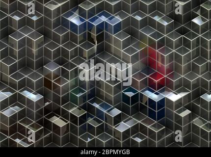 Polierte glänzende 3d Würfel Stockfoto