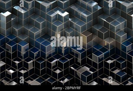 Polierte glänzende 3d Würfel Stockfoto