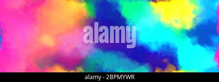 Nahtlose abstrakte Aquarellhintergrund mit Aquarellfarbe mit dunklen Türkis, helltürkis und hellviolett roten Farben. Kann als Web-Ban verwendet werden Stockfoto