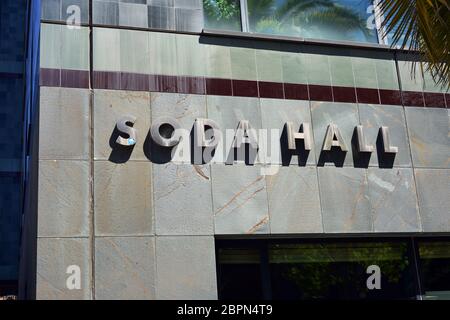 Schild am Eingang zur Soda Hall, University of California, Berkeley, Kalifornien, USA Stockfoto