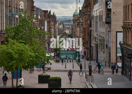 Am Samstag, 16. Mai 2020, ist die Haupteinkaufsstraße von Glasgow wegen Sperrungen geöffnet Stockfoto