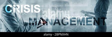 Crisis Management Solution Crisis Identity Planning Konzept. Stockfoto