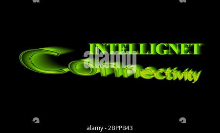 Die intelligente Vernetzung Formulierung mit schöner Farbe und schwarzer Hintergrund Stockfoto