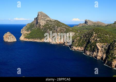 Schöne Panoramasicht auf Mirador es Colomer, Formentor auf Mallorca, Balearen, Spanien Stockfoto