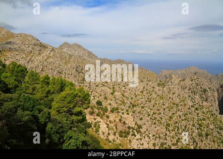 Schöne Panoramasicht auf Mirador es Colomer, Formentor auf Mallorca, Balearen, Spanien Stockfoto