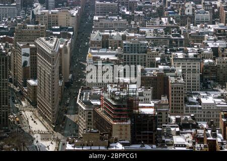 Luftaufnahme des Flatiron Distrikts in Manhattan, New York City, Vereinigte Staaten von Amerika Stockfoto