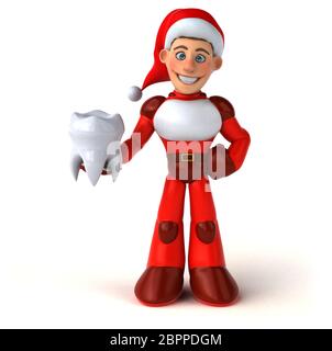 Spaß Super Santa Claus - 3D-Darstellung Stockfoto