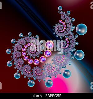 Abstrakte farbenfrohe faraktal Bilder 3D-Rendering Stockfoto