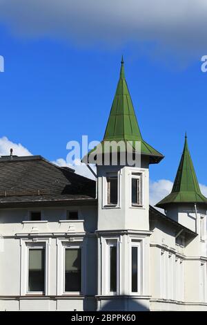 Türmchen in Günzburg ist eine Stadt in Bayern, Deutschland, mit vielen historischen Sehenswürdigkeiten Stockfoto