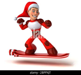 Spaß super Santa Claus - 3D-Darstellung Stockfoto