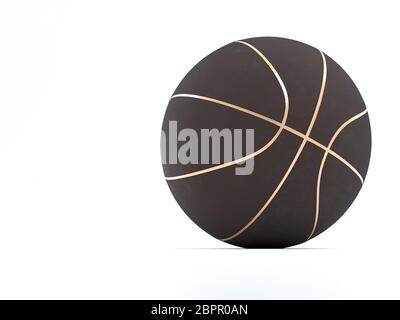 Schwarz Metallic Basketball close-up auf helles Studio Hintergrund Stockfoto