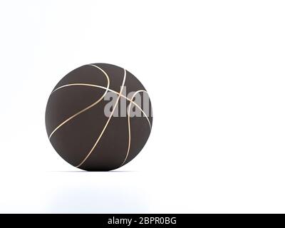 Schwarz Metallic Basketball close-up auf helles Studio Hintergrund Stockfoto