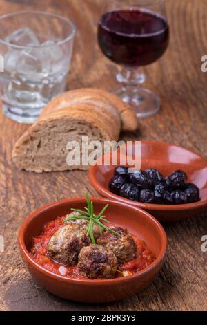 Albondigas, einer spanischen Tapa-Starter Stockfoto