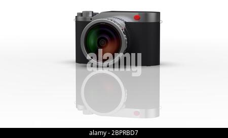Die 3D-Darstellung der Mode Kamera mit schönen Hintergrund isoliert Stockfoto