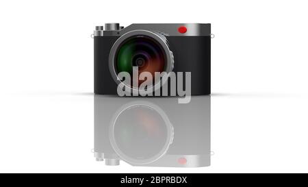 Die 3D-Darstellung der Mode Kamera mit schönen Hintergrund isoliert Stockfoto