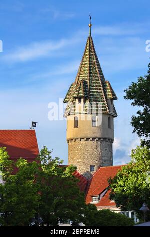 Grüner Turm Ravensburg ist eine Stadt in Deutschland, mit vielen historischen Sehenswürdigkeiten Stockfoto