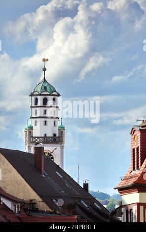 Blaserturm Ravensburg ist eine Stadt in Deutschland, mit vielen historischen Sehenswürdigkeiten Stockfoto