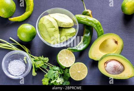 Guacamole Zutaten Stockfoto