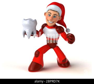 Spaß Super Santa Claus - 3D-Darstellung Stockfoto