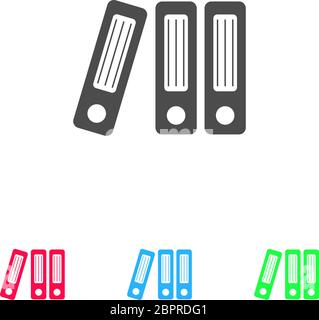 Ordnersymbol flach. Farbpiktogramm auf weißem Hintergrund. Vektor-Illustration Symbol und Bonus-Symbole Stock Vektor