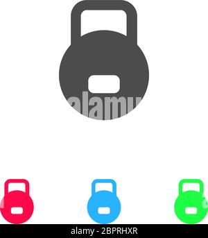 Kettlebell Icon flach. Farbpiktogramm auf weißem Hintergrund. Vektor-Illustration Symbol und Bonus-Symbole Stock Vektor