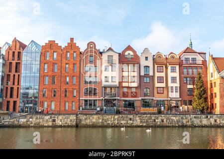 Schönen Fassaden der Gebäude in Danzig, Polen. Stockfoto