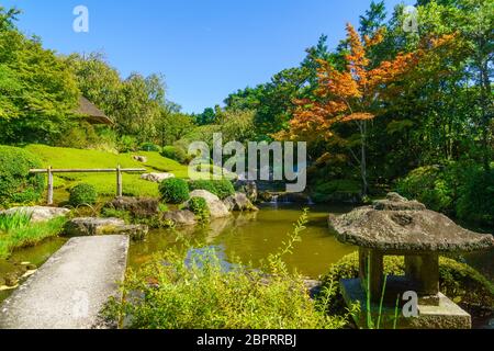 Ansicht der Yoko-en (Teich Garten) Der taizo-in Tempel in Kyoto, Japan Stockfoto