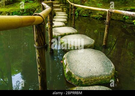 Der japanische Garten des Tenju - ein Tempel in Kyoto, Japan Stockfoto