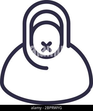 Frau muslimische Linie Stil Symbol Stock Vektor