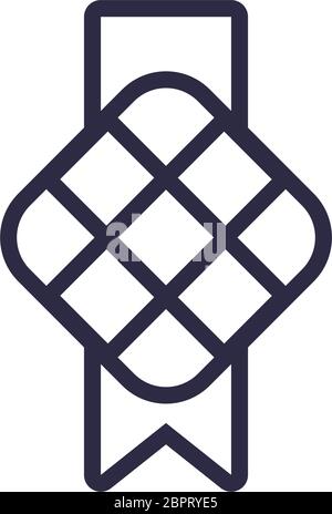 Quadratische muslimische Dekoration Linie Stil Symbol Stock Vektor