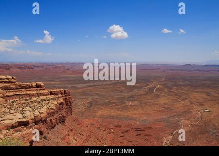 Arizona-Panorama von Moki Dugway, Muley Point zu übersehen.  Offener Raum. Vereinigte Staaten von Amerika Stockfoto