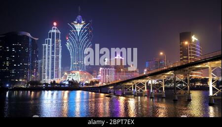 Nam Van Lake Macau - 22. Januar 2019: Macau bei Nacht Stockfoto