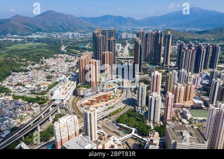 Yuen Long, Hongkong 21. Oktober 2018:- Wohnviertel in Hongkong Stockfoto