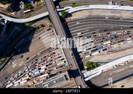 Hung Hom, Hongkong -07 November 2018: Überqueren Sie den Hafen-Tunnel Stockfoto