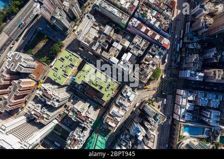 Nach Kwa Wan, Hongkong, 29. November 2018- Luftaufnahme der Stadt Hongkong Stockfoto