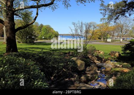 Dorfgrün Stony Brook Long Island New York Stockfoto