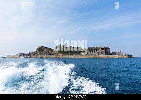 Schlachtschiff Insel in Japan Stockfoto
