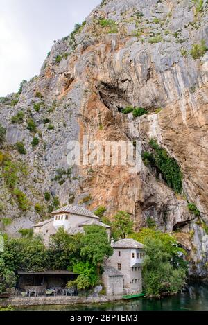 Blagaj Tekke und Buna River Spring in Mostar, Bosnien und Herzegowina Stockfoto