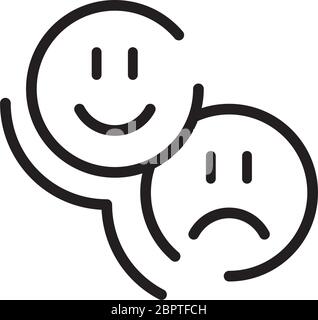 Symbol für die Linienart der Emojis-Gesichter Stock Vektor