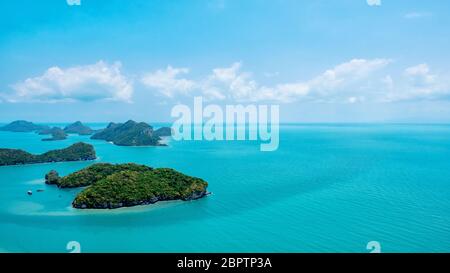 Landschaftsbild von Mu Koh Angthong, Samui Island, Surat Thani, Thailand Stockfoto