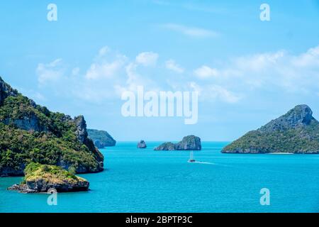 Landschaftsbild von Mu Koh Angthong, Samui Island, Surat Thani, Thailand Stockfoto