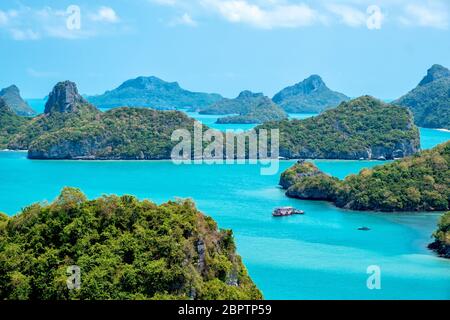 Landschaftsbild von Mu Koh Angthong, Samui Island, Surat Thani, Thailand Stockfoto