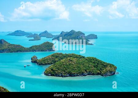 Landschaftsbild von Mu Koh Angthong, Samui Island, Surat Thani, Thailand Stockfoto