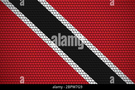 Abstrakte Flagge von Trinidad und Tobago aus Kreisen. Trinidadian und Tobago Flagge mit farbigen Punkten, die es eine moderne und futuristische abs Stock Vektor