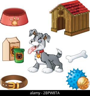 Zubehör für Hund Cartoon Stock Vektor