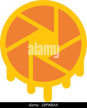 Orangefarbenes Logo für den Kameraverschluss Stock Vektor